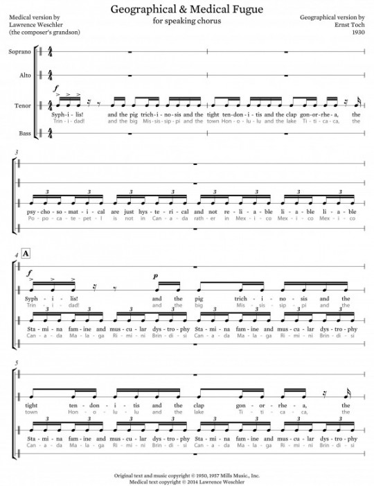 Toch Geographical Fugue - Medical Version